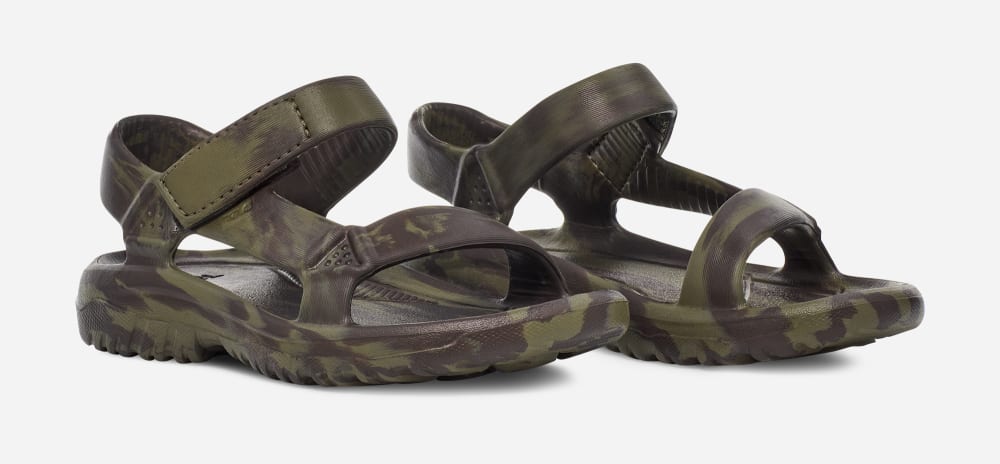 Kids' Teva Hurricane Drift Huemix Sandals Olive | USA-6149