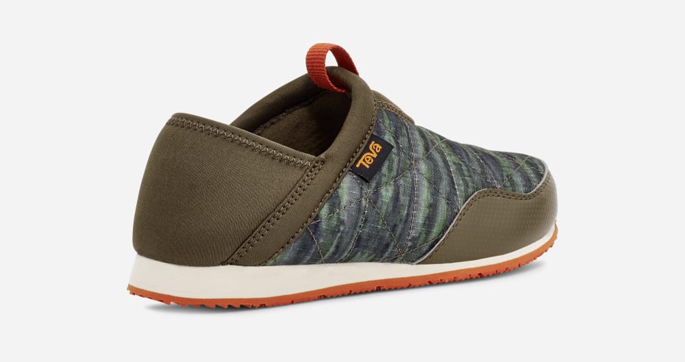 Kids' Teva ReEMBER TIE-DYE Slip Ons Dark Olive | USA-3721