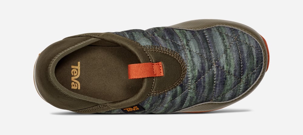 Kids' Teva ReEMBER TIE-DYE Slip Ons Dark Olive | USA-3721