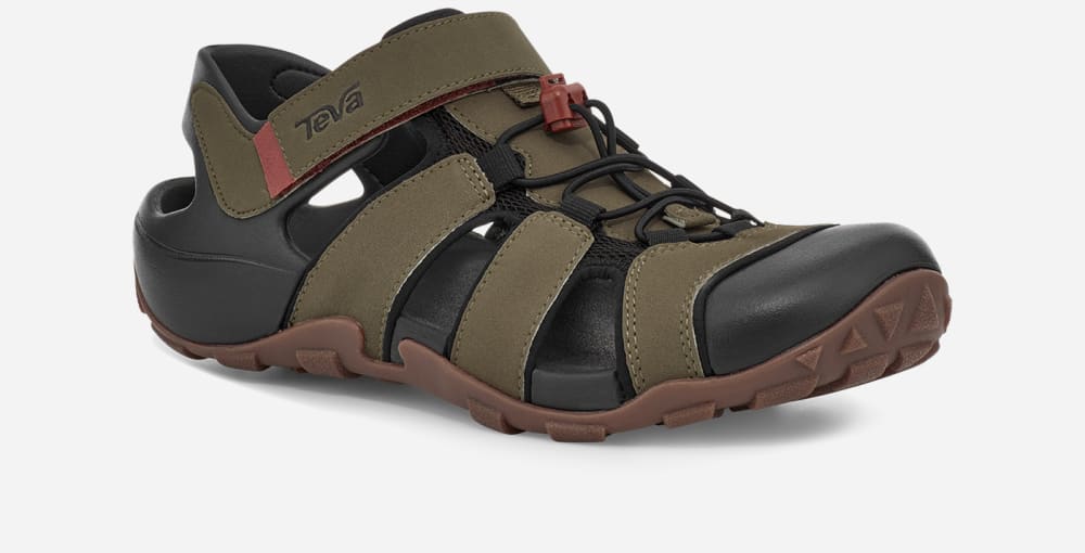 Men's Teva Flintwood Hiking Sandals Dark Olive | USA-5718