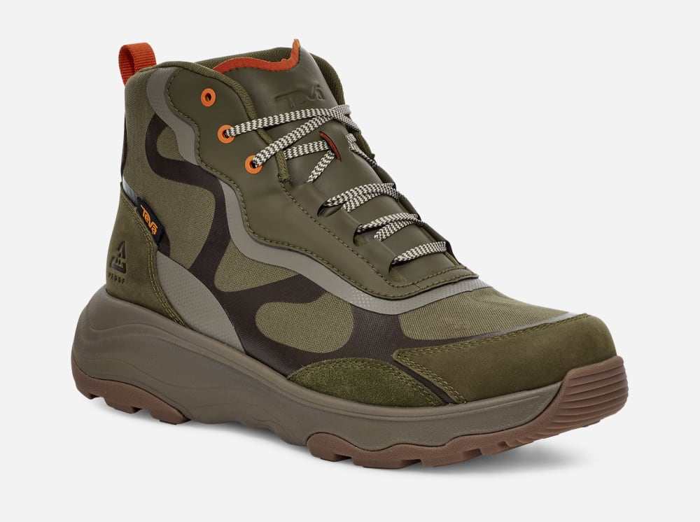 Men's Teva Geotrecca Mid Hiking Boots Dark Olive | USA-5736