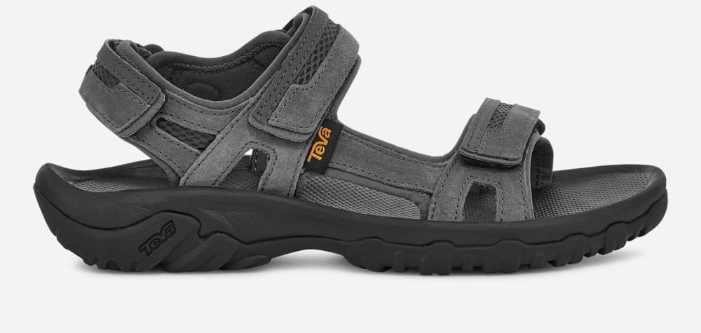 Men\'s Teva Hudson Sandals Dark Grey | USA-5134