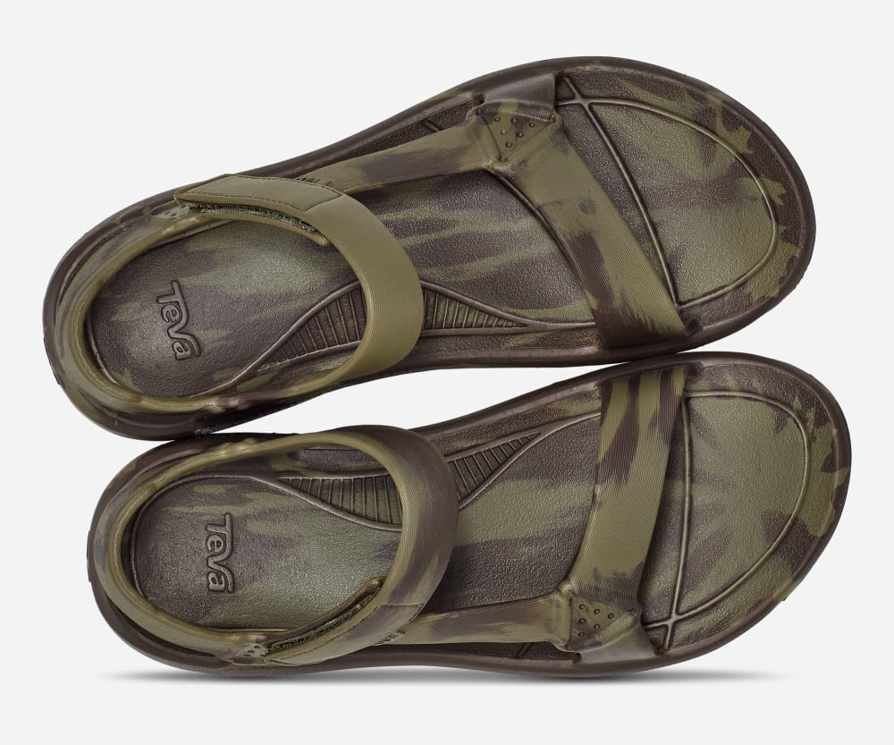 Men's Teva Hurricane Drift Huemix Sandals Olive | USA-0723