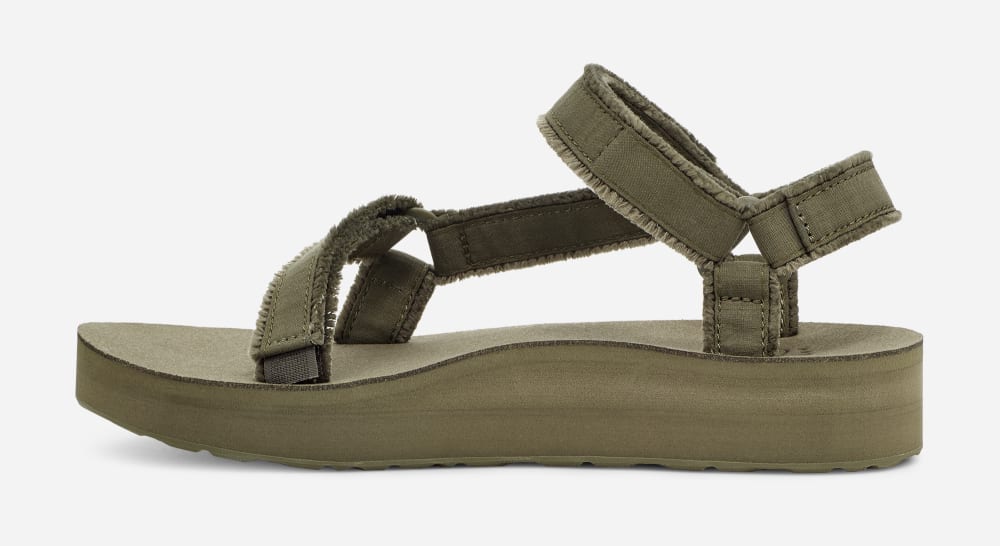 Men's Teva Midform Universal Canvas Platform Sandals Olive | USA-3470