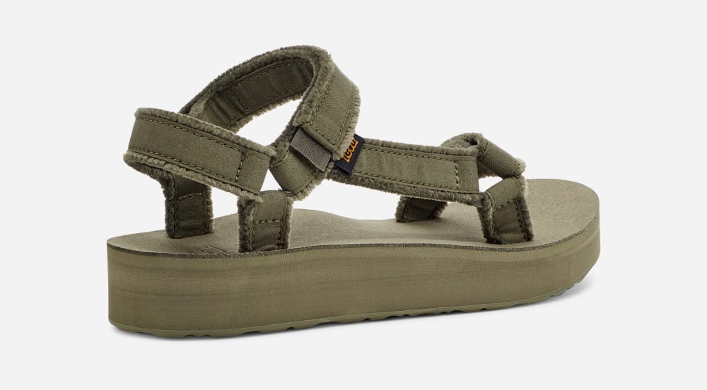 Men's Teva Midform Universal Canvas Platform Sandals Olive | USA-3470