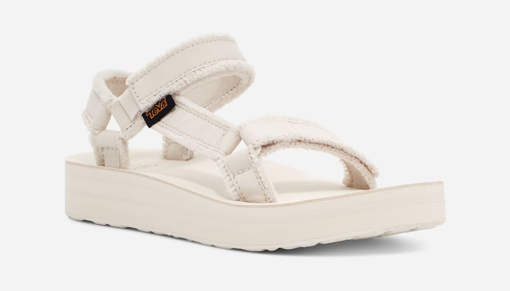 Men's Teva Midform Universal Canvas Platform Sandals White | USA-8963