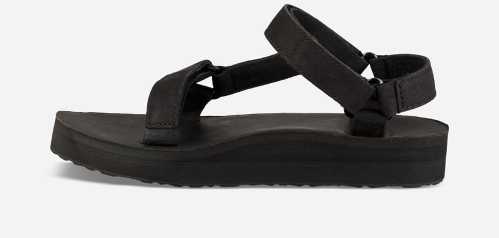 Men's Teva Midform Universal Leather Platform Sandals Black | USA-1263