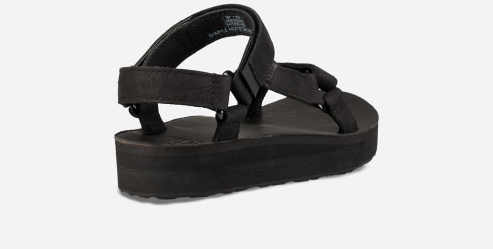 Men's Teva Midform Universal Leather Platform Sandals Black | USA-1263