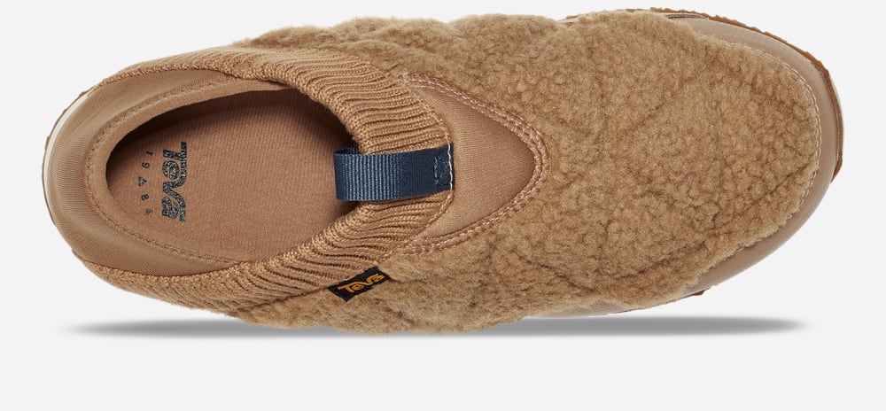 Men's Teva ReEMBER FLEECE Slip Ons Brown | USA-5980