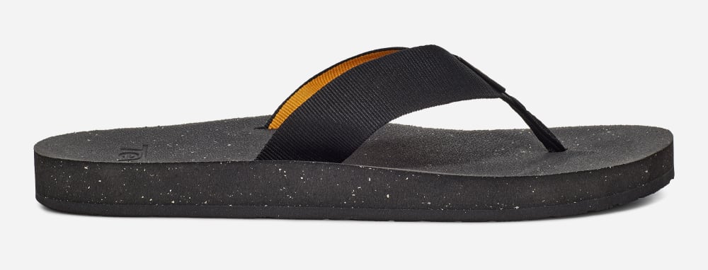 Men's Teva Reflip Flip Flops Black | USA-2153