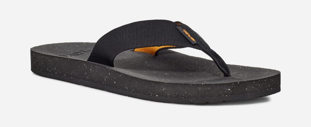 Men's Teva Reflip Flip Flops Black | USA-2153