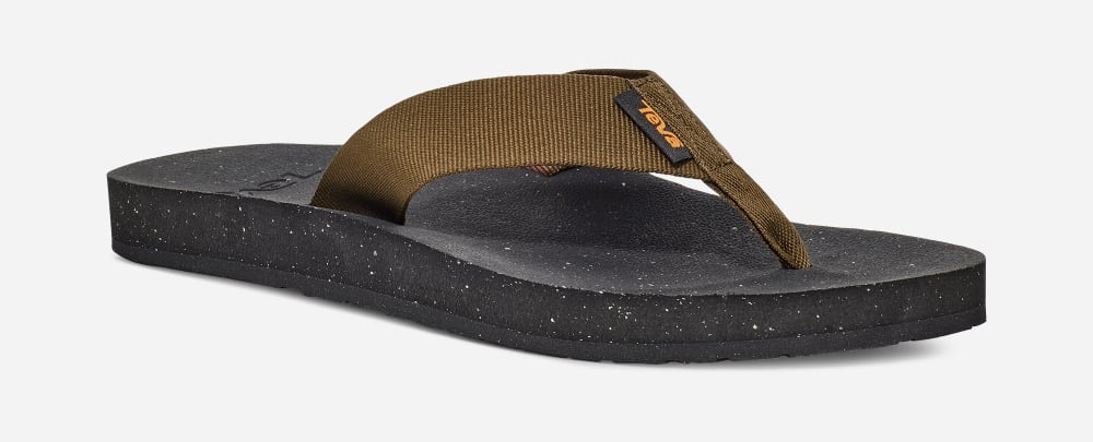 Men's Teva Reflip Flip Flops Olive | USA-9850