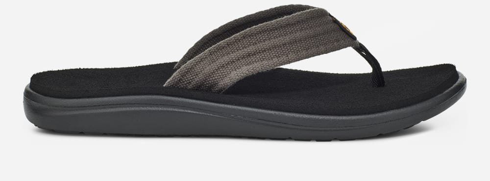 Men\'s Teva Voya Canvas Flip Flops Grey | USA-2680