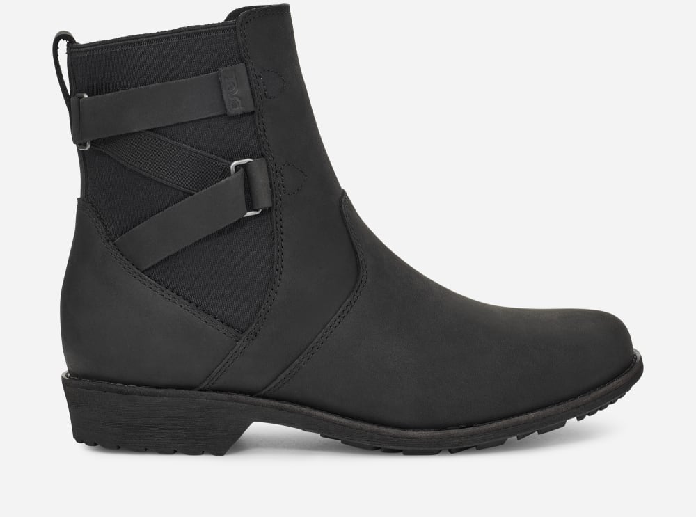 Women\'s Teva Ellery Ankle Waterproof Boots Black | USA-2945