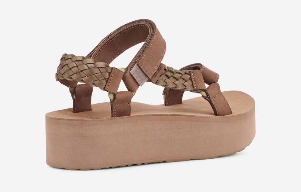 Women's Teva Flatform Universal Interweave Platform Sandals Brown | USA-0596