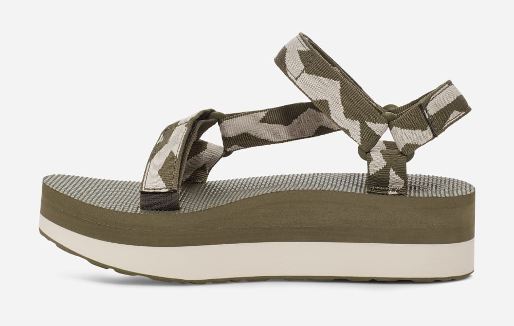 Women's Teva Flatform Universal Platform Sandals Olive | USA-1640