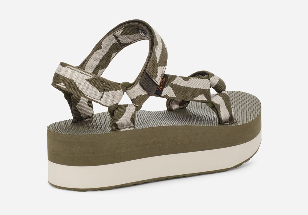 Women's Teva Flatform Universal Platform Sandals Olive | USA-1640