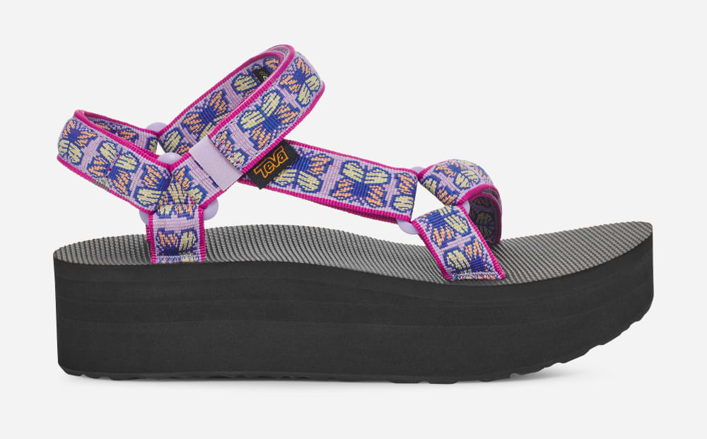 Women\'s Teva Flatform Universal Platform Sandals Purple | USA-1807