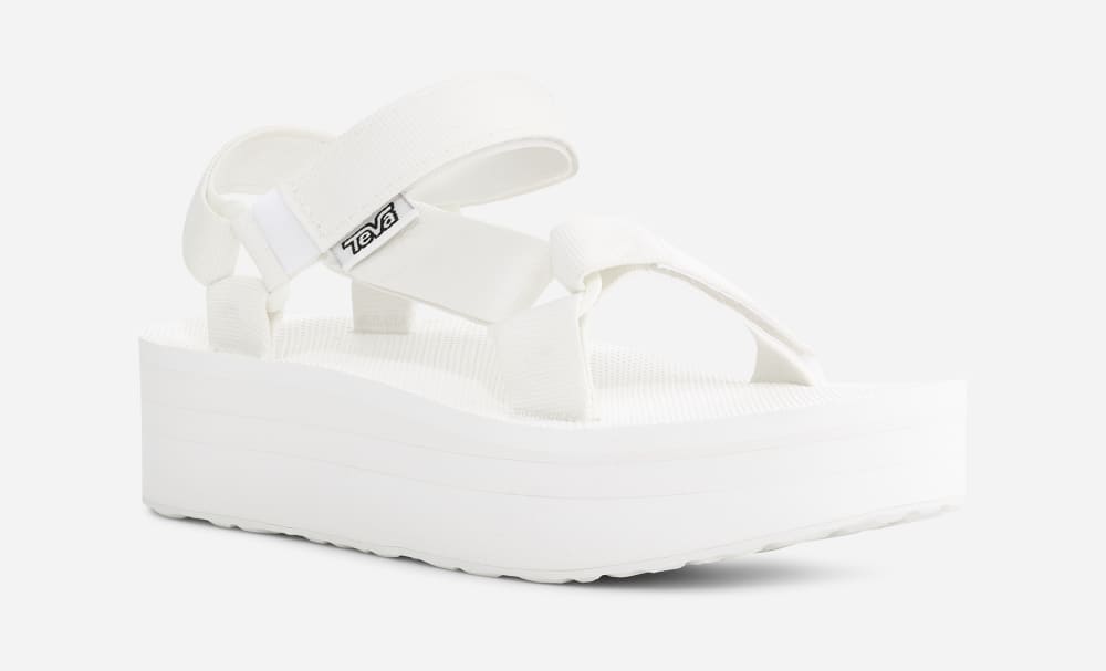 Women's Teva Flatform Universal Platform Sandals Light White | USA-8591