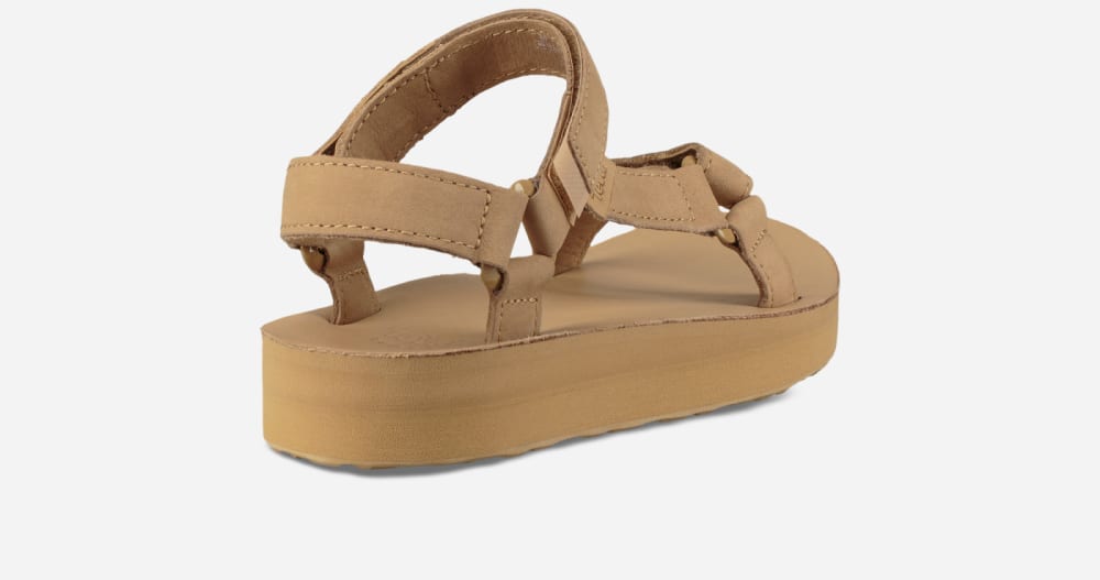 Women's Teva Midform Universal Leather Platform Sandals Beige | USA-3758