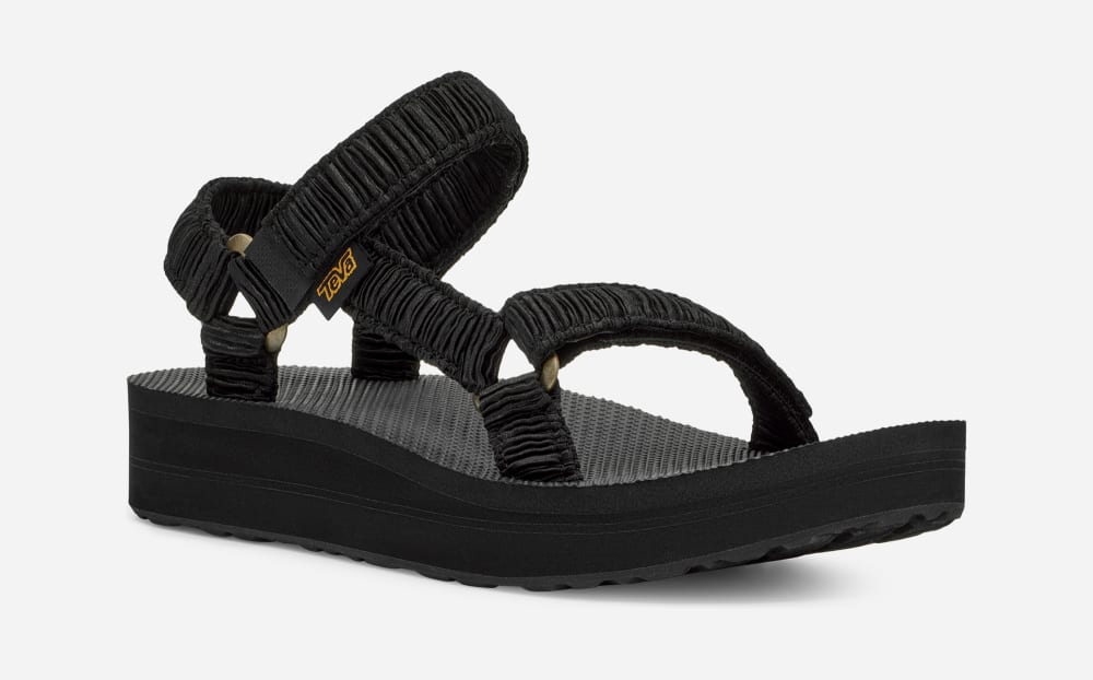 Women's Teva Midform Universal Satinya Sandals Black | USA-1879