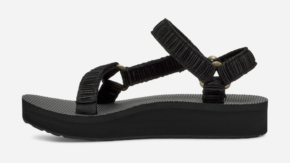 Women's Teva Midform Universal Satinya Sandals Black | USA-1879