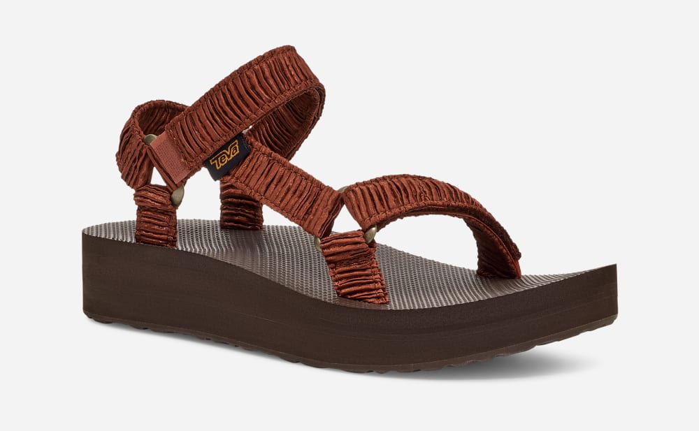 Women's Teva Midform Universal Satinya Sandals Chocolate | USA-9567