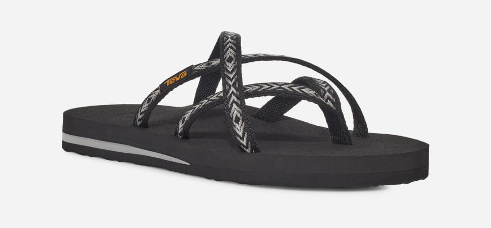 Women's Teva Olowahu Flip Flops Black | USA-1243