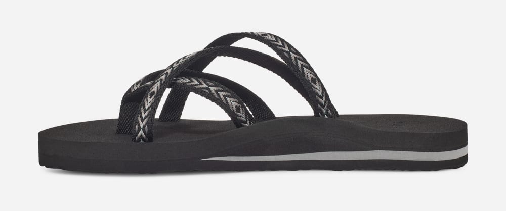 Women's Teva Olowahu Flip Flops Black | USA-1243