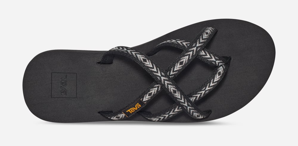 Women's Teva Olowahu Flip Flops Black | USA-1243