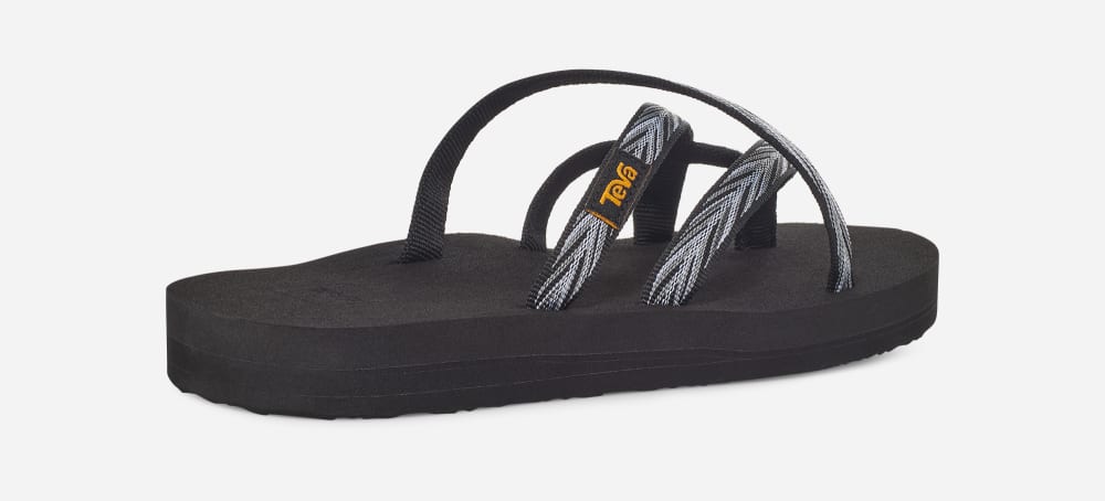 Women's Teva Olowahu Flip Flops Black / White | USA-1957