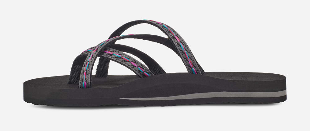 Women's Teva Olowahu Flip Flops Black | USA-7653