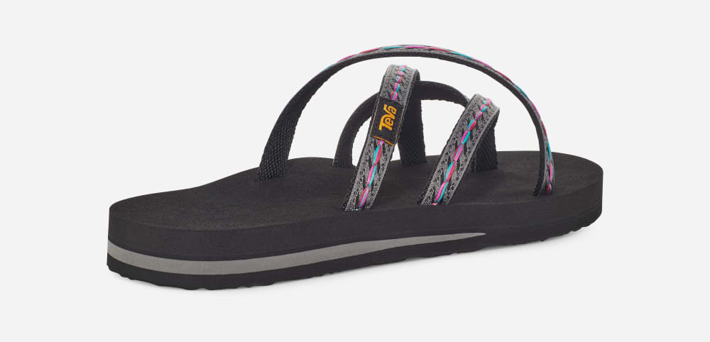 Women's Teva Olowahu Flip Flops Black | USA-7653