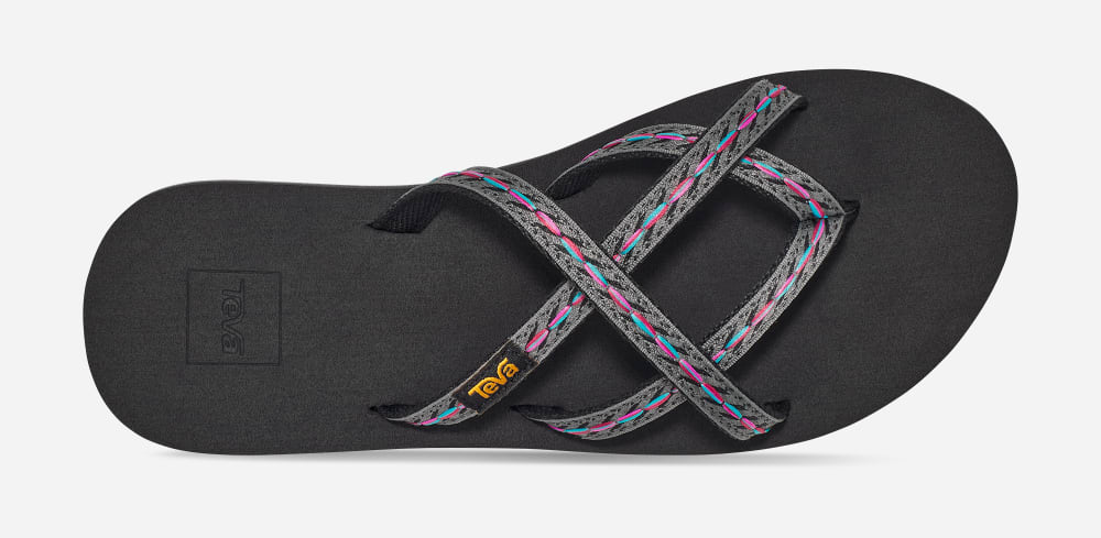 Women's Teva Olowahu Flip Flops Black | USA-7653