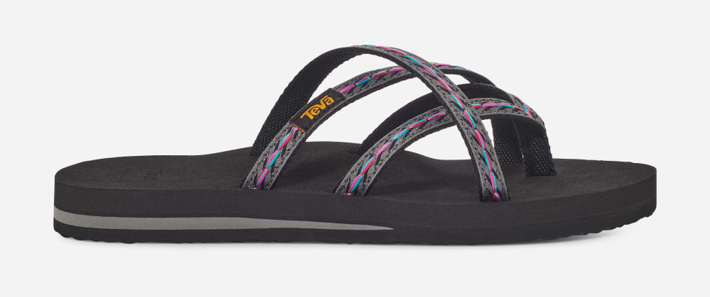 Women\'s Teva Olowahu Flip Flops Black | USA-7653