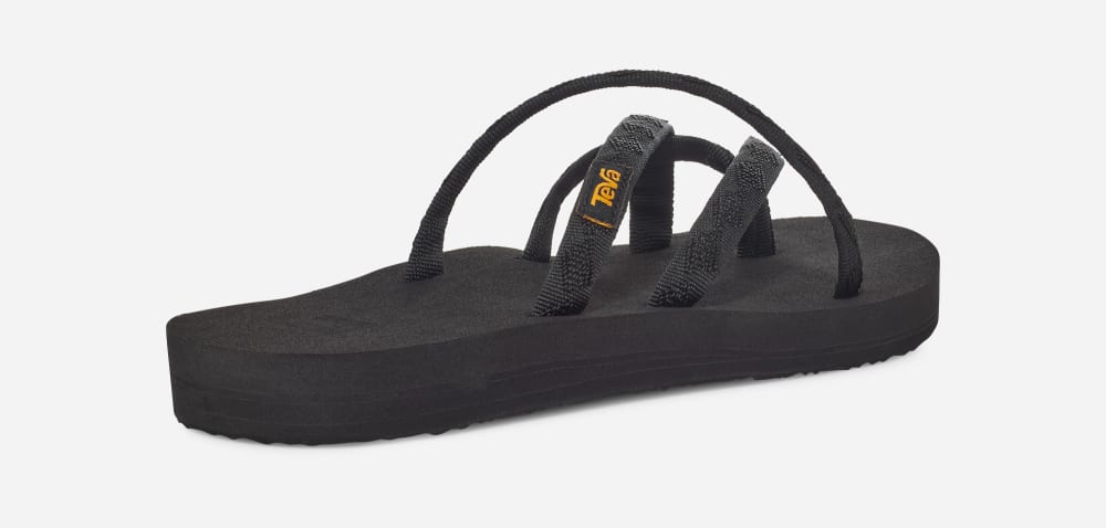 Women's Teva Olowahu Flip Flops Black Black | USA-3012