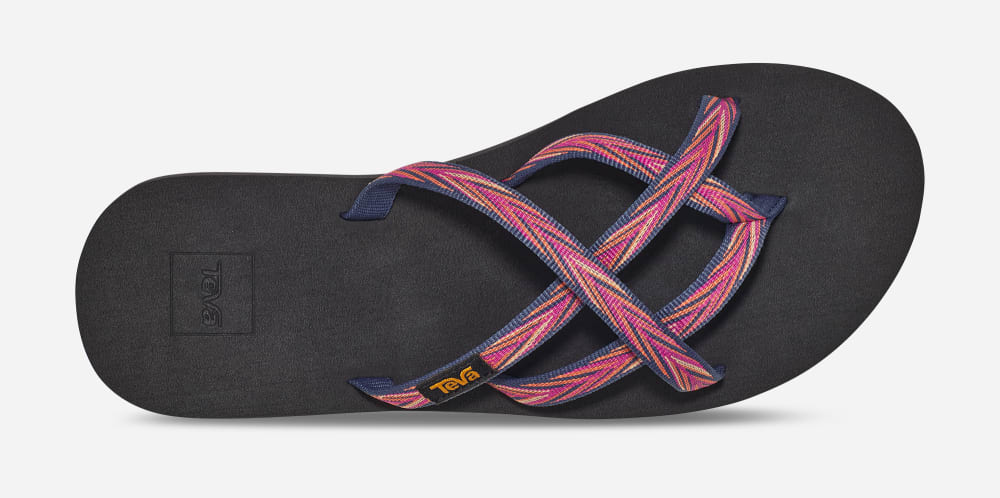 Women's Teva Olowahu Flip Flops Indigo / Rose Purple | USA-1034