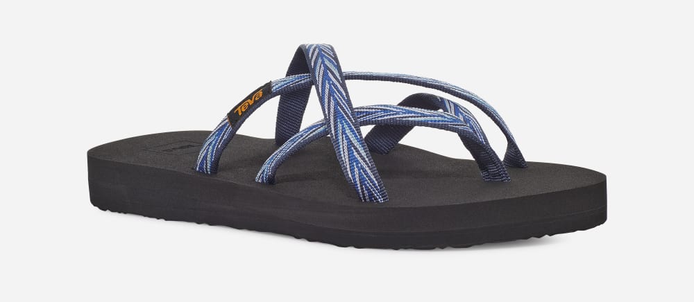 Women's Teva Olowahu Flip Flops Indigo | USA-7892