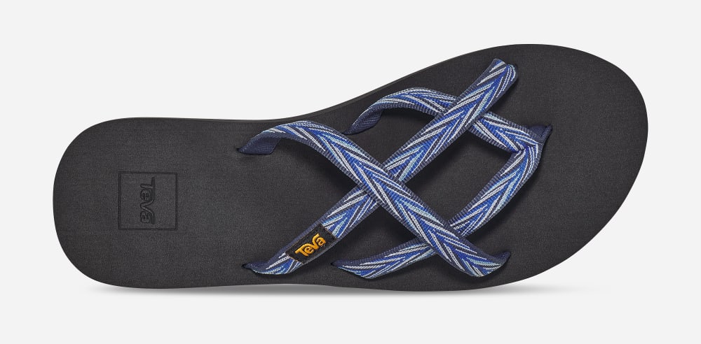 Women's Teva Olowahu Flip Flops Indigo | USA-7892