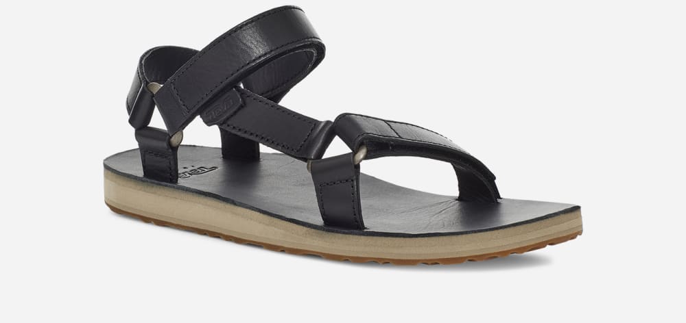 Women's Teva Original Universal Leather Sandals Black | USA-1264