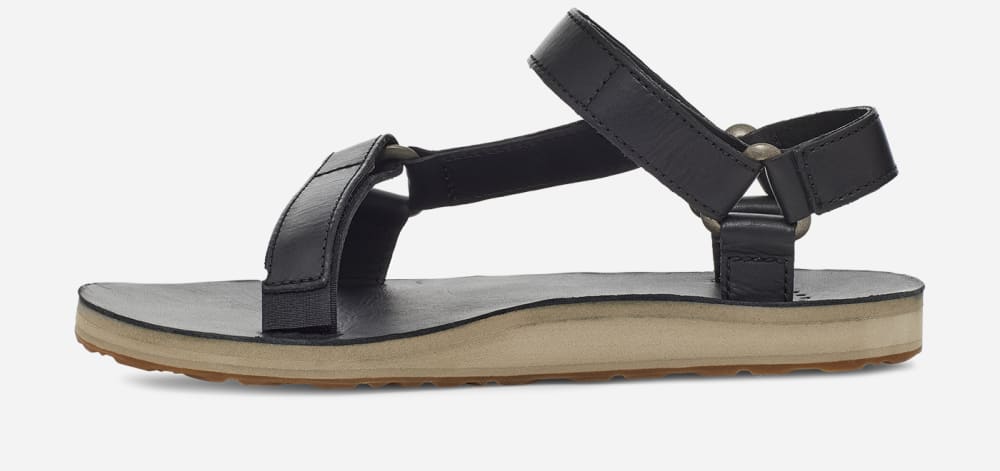 Women's Teva Original Universal Leather Sandals Black | USA-1264