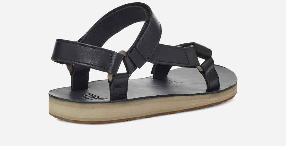 Women's Teva Original Universal Leather Sandals Black | USA-1264