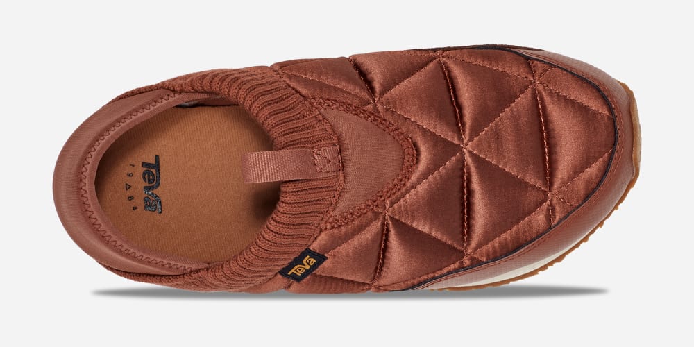 Women's Teva ReEMBER SATINYA Slip Ons Brown | USA-7932