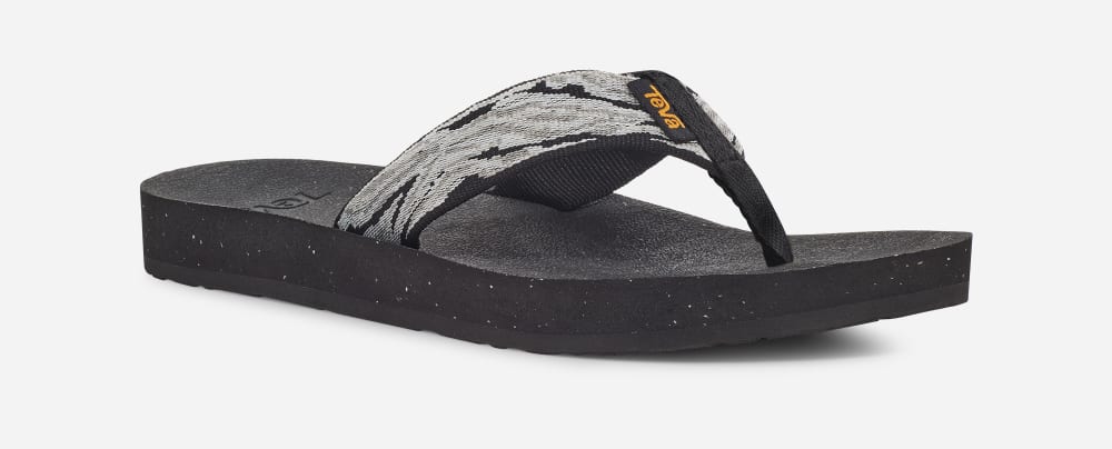 Women's Teva Reflip Flip Flops Black / White | USA-2108