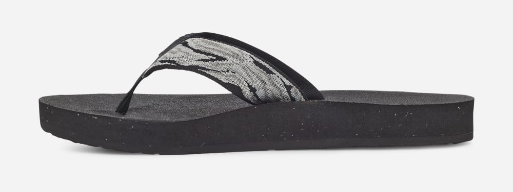 Women's Teva Reflip Flip Flops Black / White | USA-2108