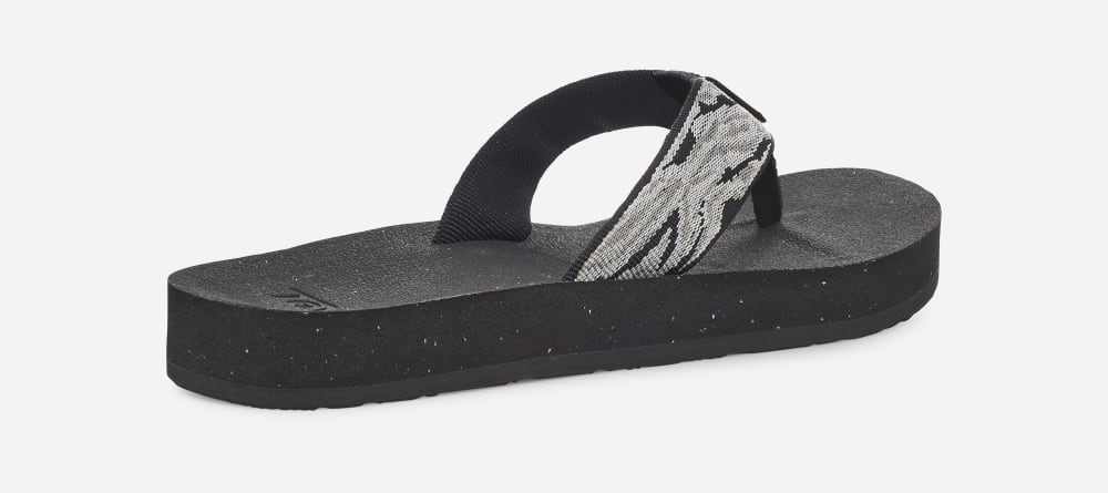 Women's Teva Reflip Flip Flops Black / White | USA-2108