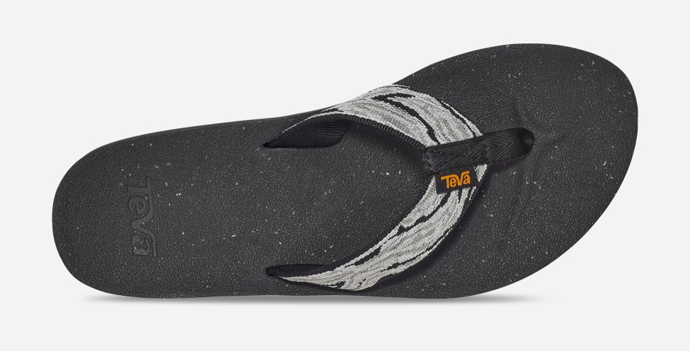 Women's Teva Reflip Flip Flops Black / White | USA-2108