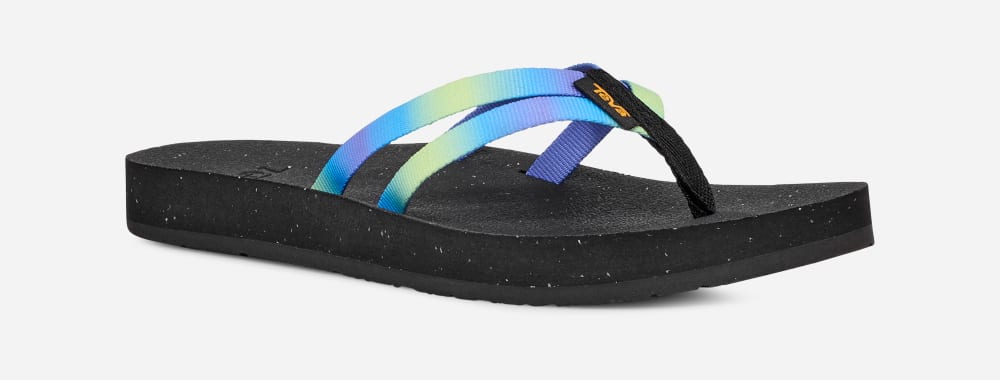 Women's Teva Reflip Strappy Gradiate Flip Flops Grey Light Green | USA-5473