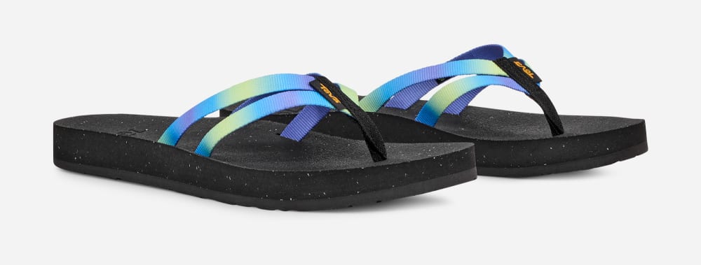 Women's Teva Reflip Strappy Gradiate Flip Flops Grey Light Green | USA-5473