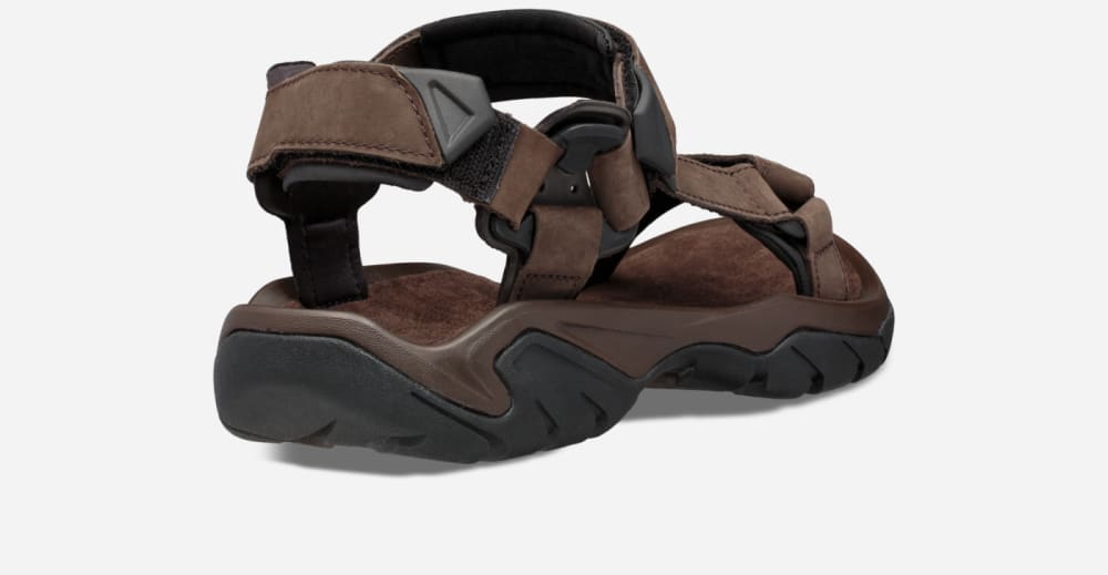 Women's Teva Terra Fi 5 Universal Leather Hiking Sandals Coffee | USA-6531